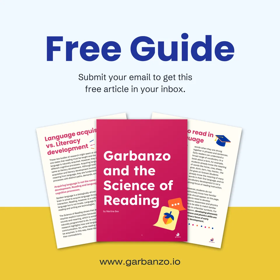 Free guide garbanzo science of reading
